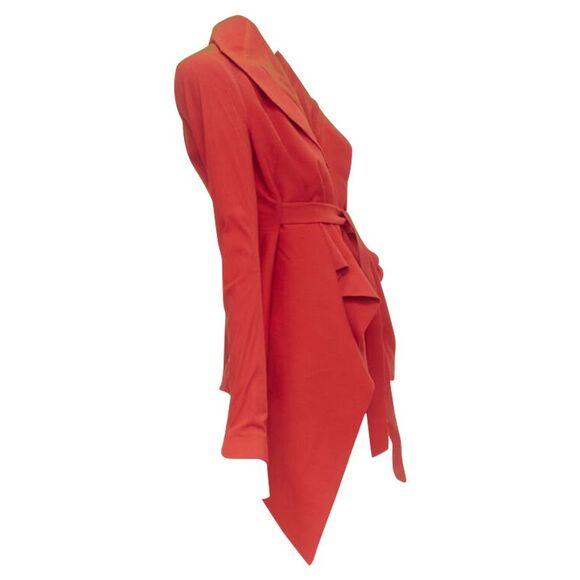 Garteh Pugh shoulder padded draped hem belted jacket - Picture 4 of 6